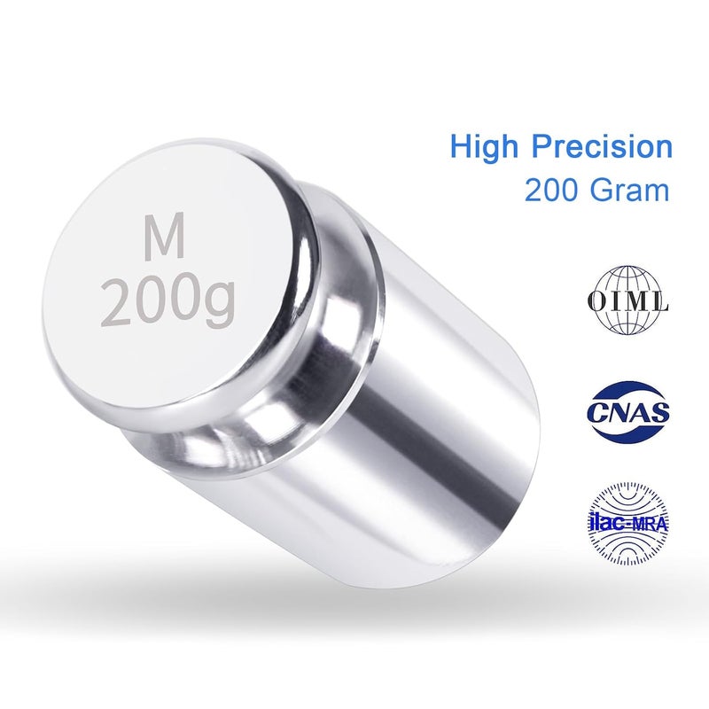 QP Calibration Weights, 200 Gram OIML Class M1 High Precision Scale Weights, Stainless Steel Gram Weights, Chrome Finish, Scale Calibration Weights for Digital Scale, Kitchen Scale, Pocket Scale - Image 2